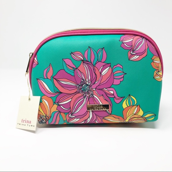 Trina Turk Handbags - New Trina Turk Green & Yellow Floral Cosmetic Bag Trina Turk Handbags - New Trina Turk Green & Yellow Floral Cosmetic Bag